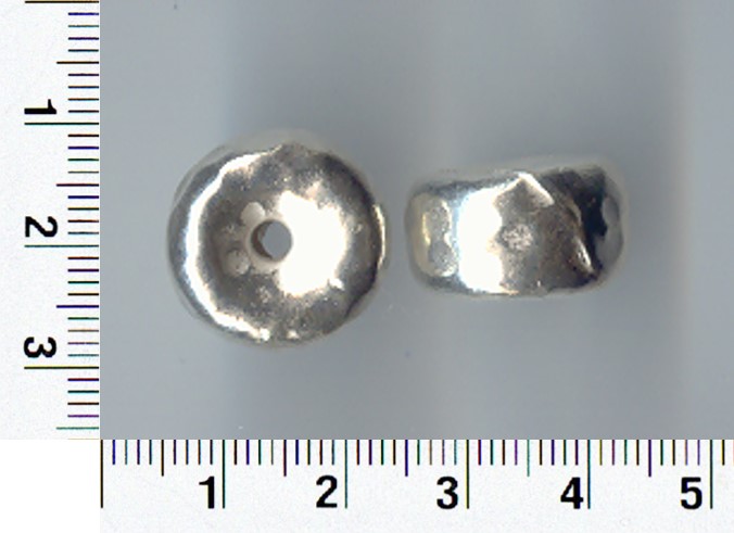 Thai Karen Hill Tribe Silver Beads Hammered Circular With Hole Bead BL091 (5 Beads)