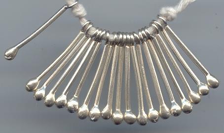 Thai Karen Hill Tribe Silver Beads Hanging Match Shape Beads BL125 (10 Beads)