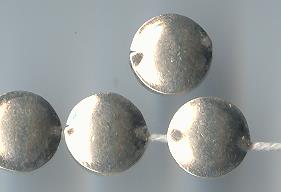 Thai Karen Hill Tribe Silver Beads Brushed Button Beads BL131 (5 Beads)