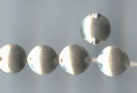 Thai Karen Hill Tribe Silver Beads Brushed Button Beads BL132 (5 Beads)