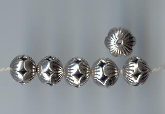 Thai Karen Hill Tribe Silver Beads Printed Round Bead BL264 (5 Beads)