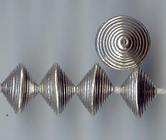 Thai Karen Hill Tribe Silver Beads Swirl Engraved Bicone Bead BL273 (5 Beads)