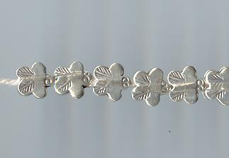 Thai Karen Hill Tribe Silver Beads Leaf Printed Little Insect Beads BL302 (5 Beads)