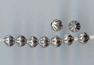 Thai Karen Hill Tribe Silver Beads Bicone Bead BL308 (5 Beads)