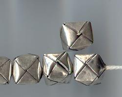 Thai Karen Hill Tribe Silver Beads Origami Box Beads BL381 (5 Beads)