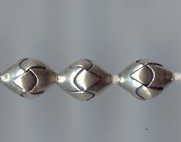 Thai Karen Hill Tribe Silver Beads Origami Bicone Beads BL402 (5 Beads)