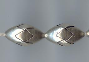 Thai Karen Hill Tribe Silver Beads Origami Bicone Beads BL403 (5 Beads)