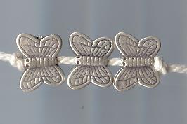 Thai Karen Hill Tribe Silver Beads Lovely Butterfly Beads BL469 (10 Beads)