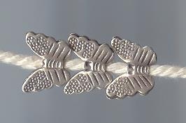 Thai Karen Hill Tribe Silver Beads Lovely Butterfly Beads BL470 (10 Beads)