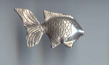 Thai Karen Hill Tribe Silver Beads Gold Fish Bead BL534 (1 Beads)