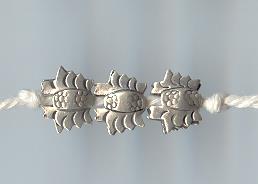 Thai Karen Hill Tribe Silver Beads Crab Bead BL593 (3 Beads)
