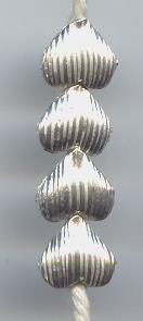 Thai Karen Hill Tribe Silver Beads Engraved White Heart BL613 (1 Bead)