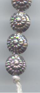 Thai Karen Hill Tribe Silver Beads Emboss & Star Printed Heart Pendant BL614 (1 Bead)
