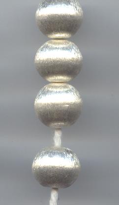 Thai Karen Hill Tribe Silver Beads Brushed Button BL637 (1 Bead)