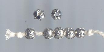 Thai Karen Hill Tribe Silver Beads BL762 (5 Beads)