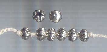 Thai Karen Hill Tribe Silver Beads BL772 (6 Beads)