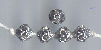 Thai Karen Hill Tribe Silver Beads BL780 (5 Beads)