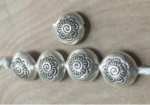 Thai Karen Hill Tribe Silver Beads BL898 (5 Beads)