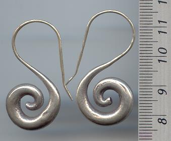Thai Karen Hill Tribe Silver Spiral Earrings ER014 