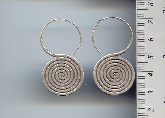 Thai Karen Hill Tribe Silver Spiral Hook Drop Earrings ER016 