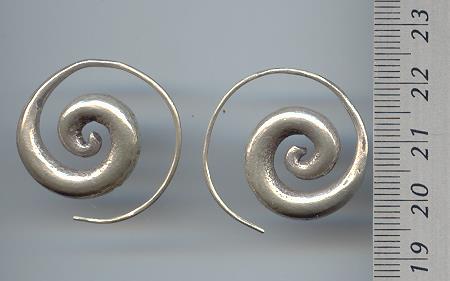 Thai Karen Hill Tribe Silver Spiral Hook Earrings ER018 