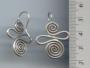 Thai Karen Hill Tribe Silver Spiral Hook Earrings ER022 