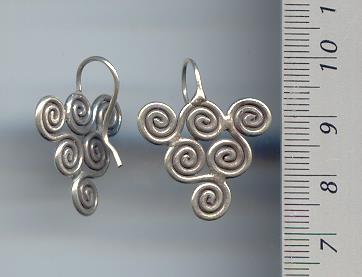 Thai Karen Hill Tribe Silver Spiral Hook Earrings ER024 