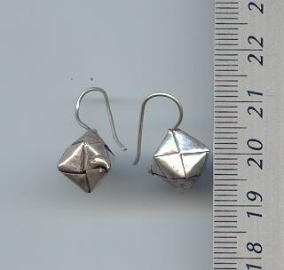 Thai Karen Hill Tribe Silver Origami Box Earrings ER039 