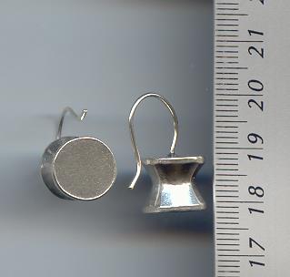 Thai Karen Hill Tribe Silver Hourglass Brushed Earrings ER043 