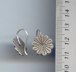 Thai Karen Hill Tribe Silver Line Printed Flower Earrings ER049 