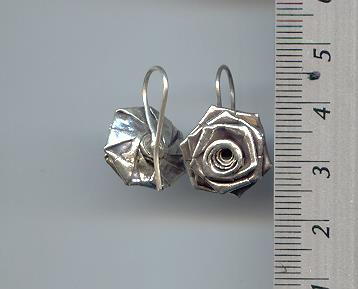 Thai Karen Hill Tribe Silver Lovely Rose Earrings ER066 