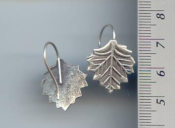 Thai Karen Hill Tribe Silver Printed Leaf Earrings ER072 