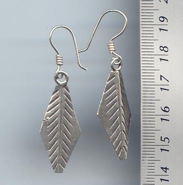 Thai Karen Hill Tribe Silver Printed Leaf Earrings ER074 