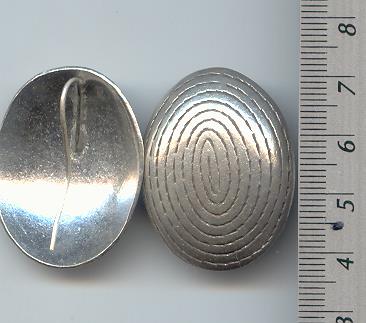 Thai Karen Hill Tribe Silver Printed Swirl Oval Earrings ER087 