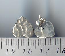 Thai Karen Hill Tribe Silver Hammered Heart Earrings ER099 