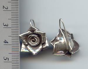 Thai Karen Hill Tribe Silver  Lovely Rose Earrings ER102 