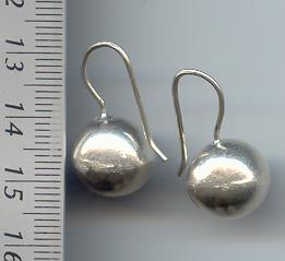 Thai Karen Hill Tribe Silver Plain Ball Earrings ER104 