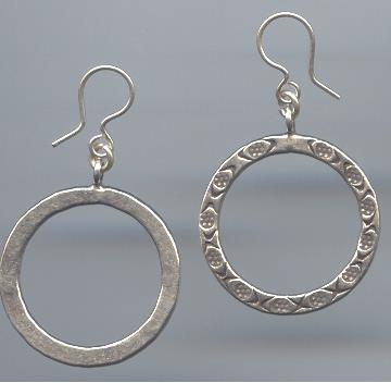 Thai Karen Hill Tribe Silver Dot Embossed Ring Earrings ER126 