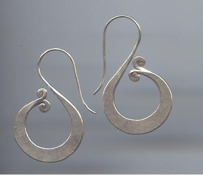 Thai Karen Hill Tribe Silver  Plain Spiral Earrings ER129 