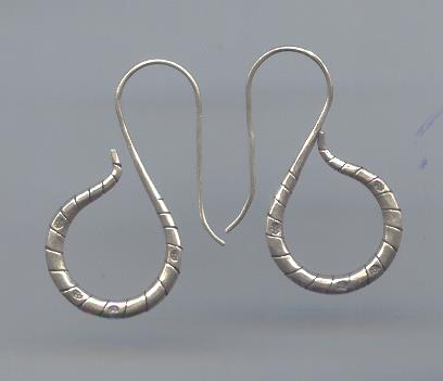 Thai Karen Hill Tribe Silver Swirl Wrapped Hook Earrings ER135 