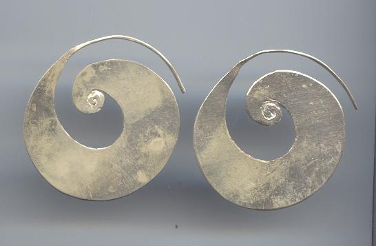 Thai Karen Hill Tribe Silver Plain Spiral Earring ER137 