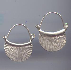Thai Karen Hill Tribe Silver Rugged Fan Earring ER160 