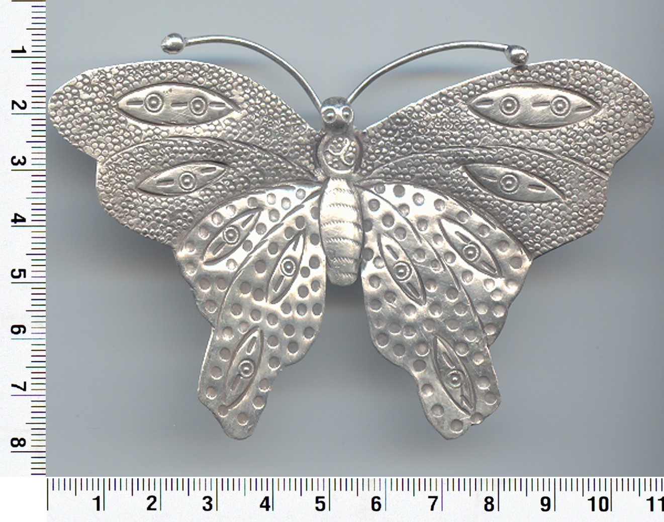 Thai Karen Hill Tribe Silver Printed Butterfly Pendant NL146