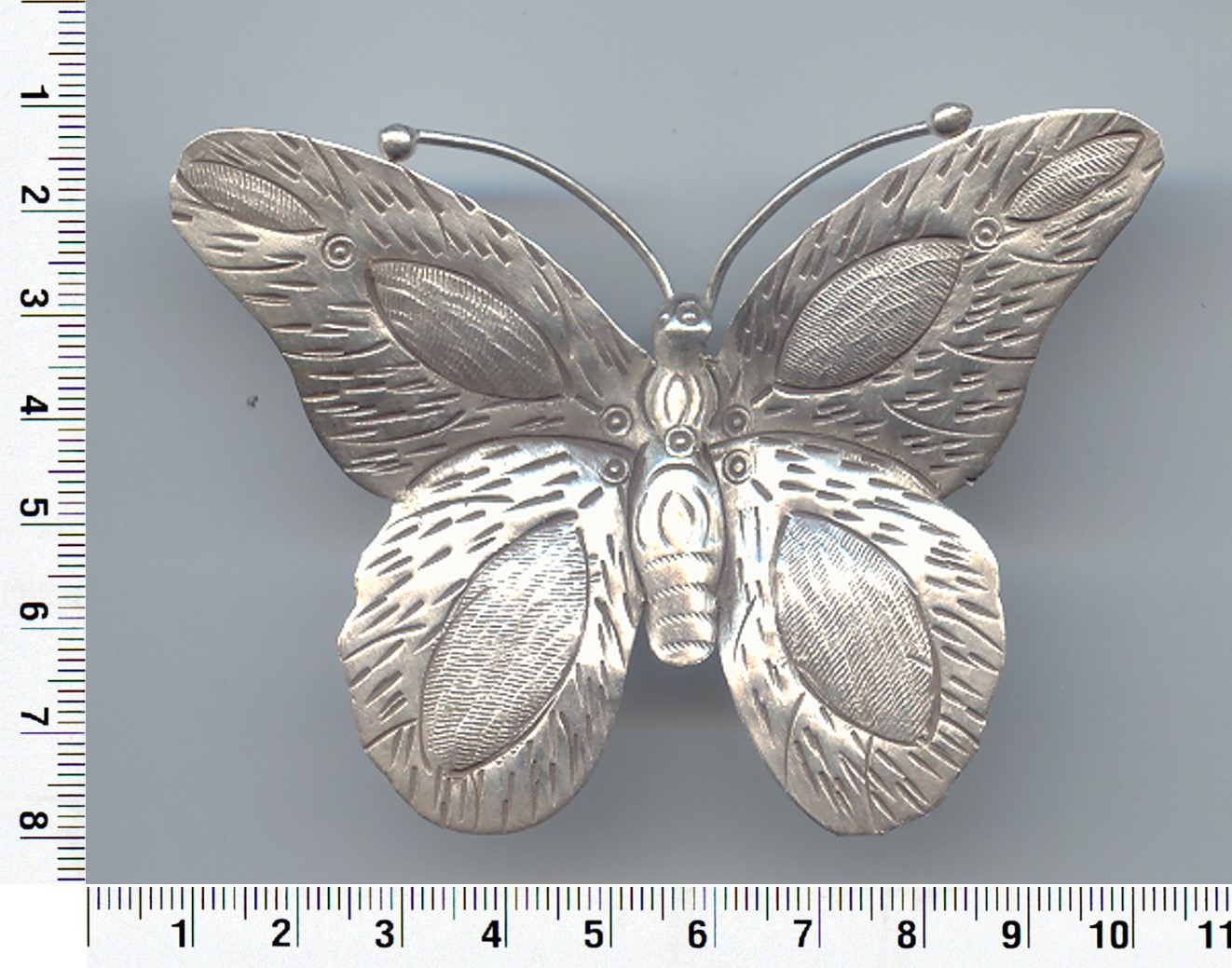 Thai Karen Hill Tribe Silver Printed Butterfly Pendant NL148