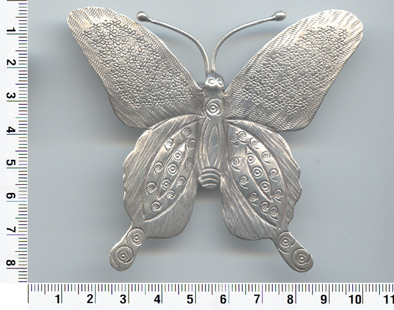 Thai Karen Hill Tribe Silver Printed Butterfly Pendant NL149