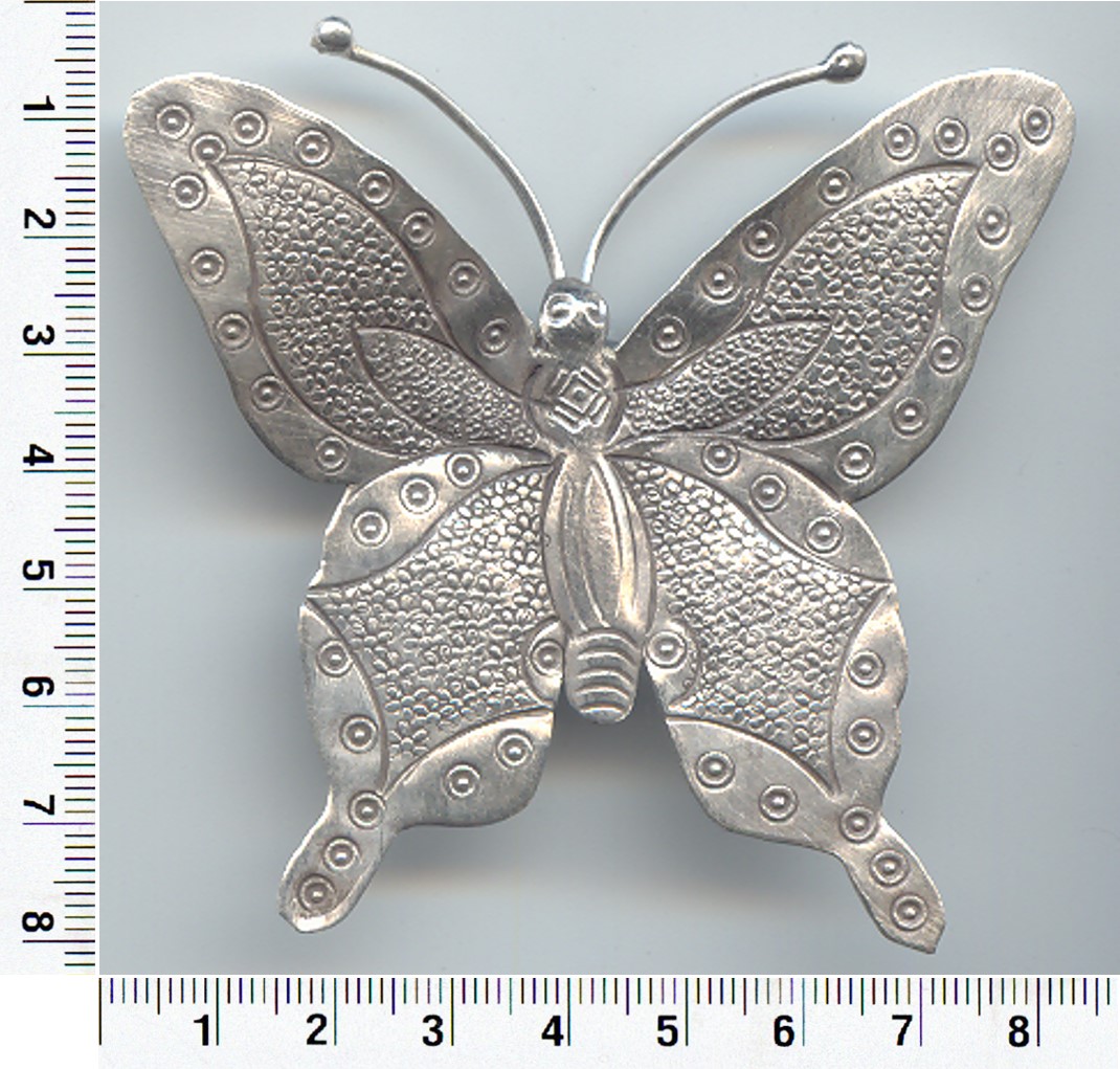 Thai Karen Hill Tribe Silver Printed Butterfly Pendant NL150