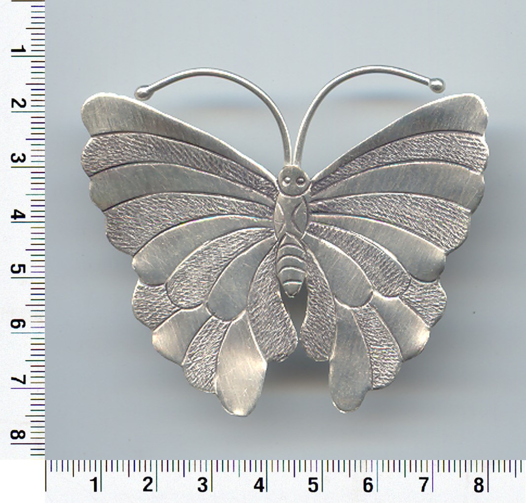 Thai Karen Hill Tribe Silver Printed Butterfly Pendant NL152