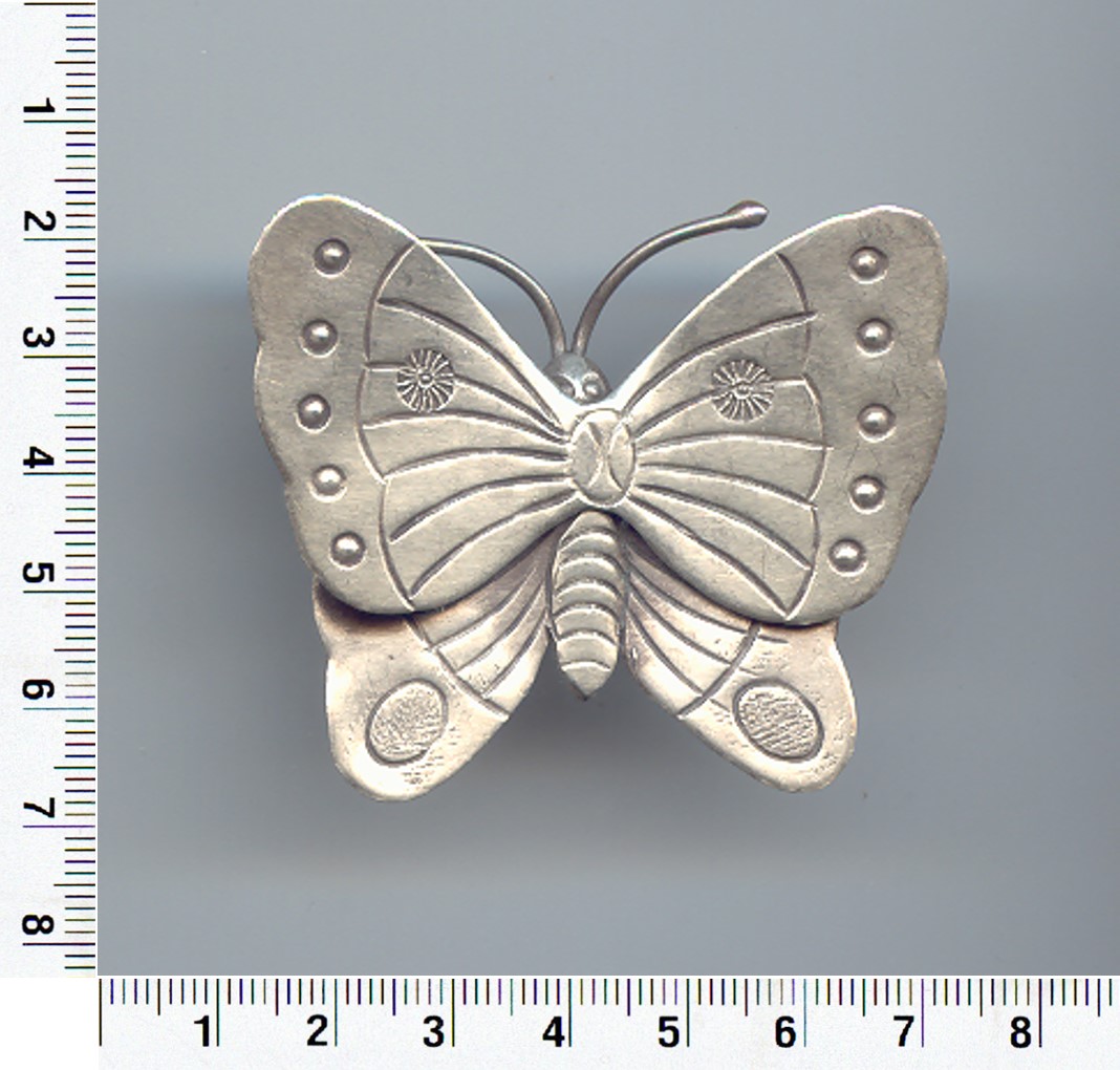 Thai Karen Hill Tribe Silver Printed Butterfly Pendant NL153