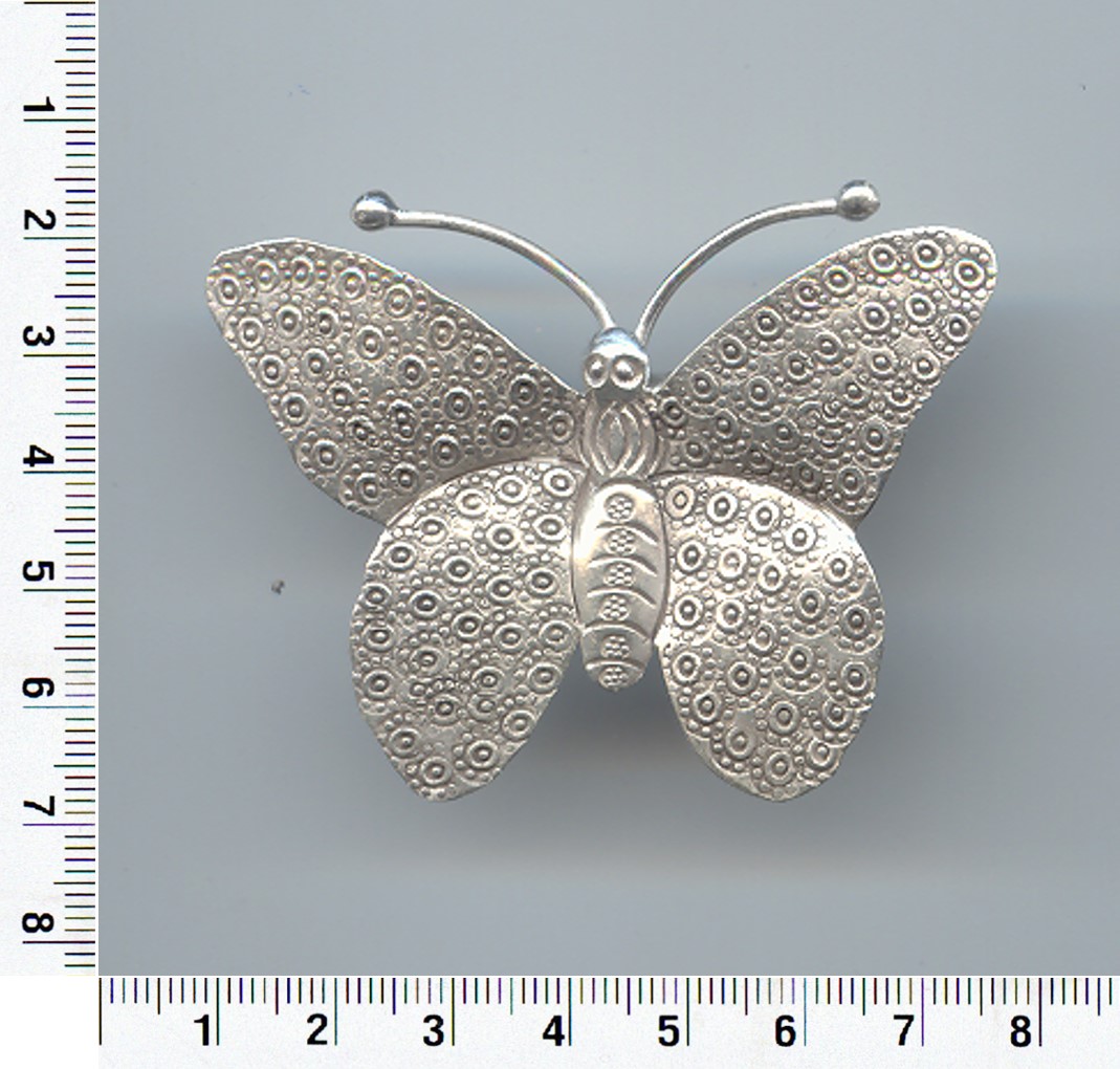 Thai Karen Hill Tribe Silver Printed Butterfly Pendant NL154
