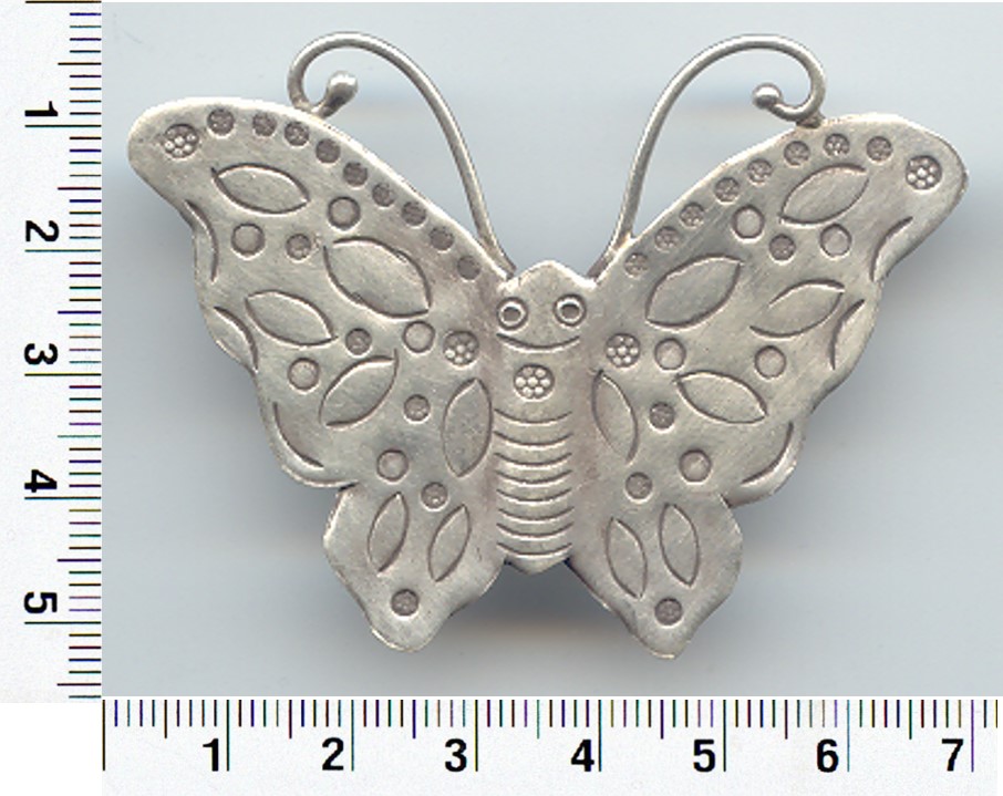 Thai Karen Hill Tribe Silver Printed Butterfly Pendant NL157